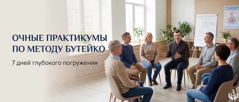 Очный практикум по методу Бутейко в малой группе с методистами Школы нормализации дыхания