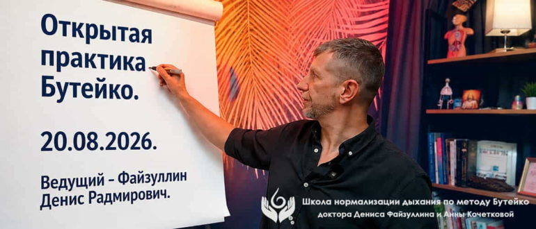 Открытая практика Бутейко от 20 июля 2026 года с ведущим Денисом Радмировичем Файзуллиным