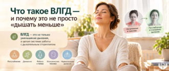 Информационный баннер о методе Бутейко и ВЛГД: нормализация дыхательного стереотипа через расслабление, движение, работу с телом и дыхательные техники.