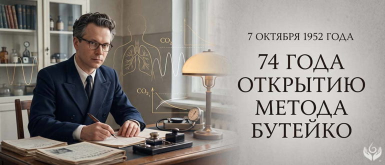 7 октября 2026 года исполняется ровно 74 года со дня, который Константин Павлович Бутейко называл датой своего главного открытия.